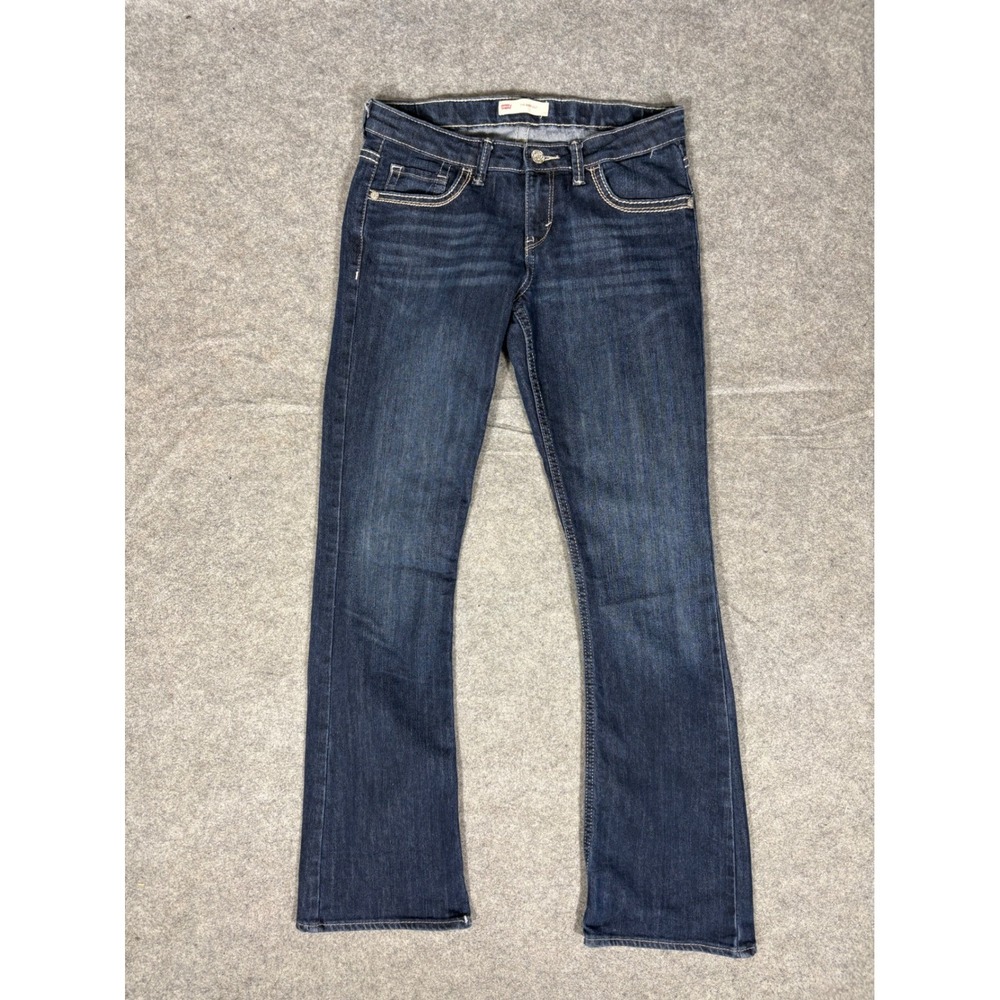 Levis 715 Bootcut Jeans Dark Wash Contrast Stitch Size 16 REG Women